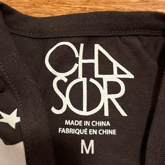 Chaser Starry Night Black With White Stars Tie Waist Sleeveless Tank Top. Medium - Picture 6 of 13